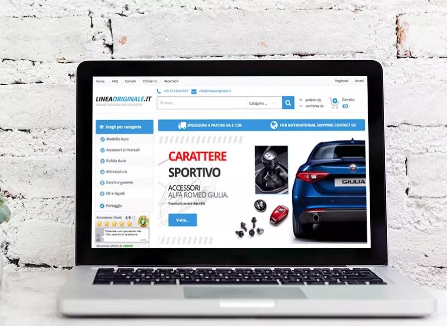 LineaOriginale.it: Realizzazione E-commerce di ricambi originali per auto